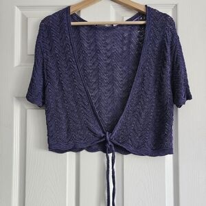 Elegant Purple Knit Cardigan